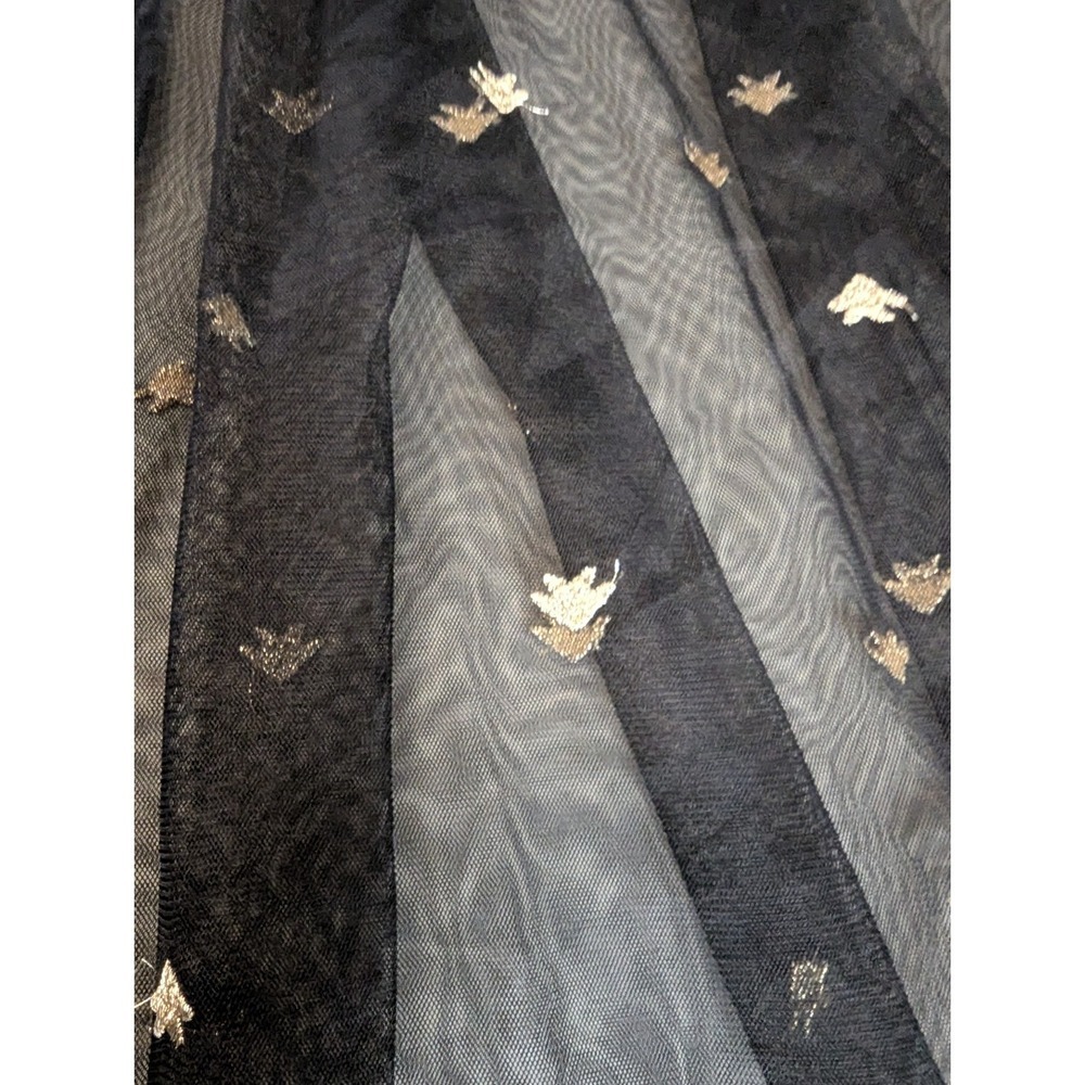 Romantic Black Embroidered Bee Mesh Maxi Dress | Ethereal Dark Cottagecore - Picture 11 of 16